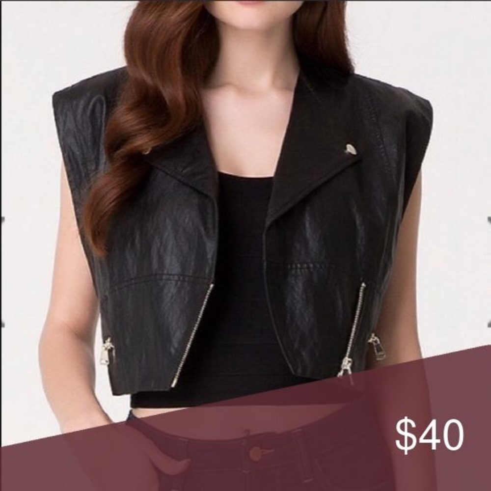 BEBE Kylie Concert Vest Trendy Edgy L NWT